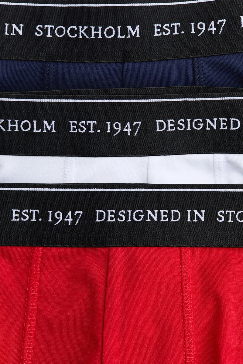 اتش اند ام سروال ترنك متوسط الطول بتقنية لايكرا® إكسترا لايف™ - عبوة من 3 قطع